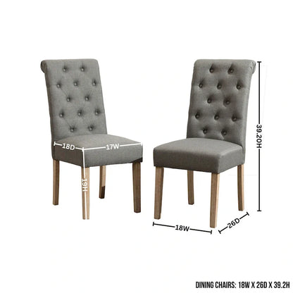 Ensemble de salle à manger 5 pièces, ensemble de meubles de cuisine en bois, table ronde avec piètement central en croix et 4 chaises capitonnées