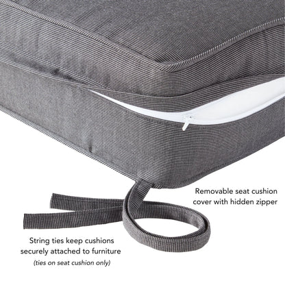 Ensemble de deux coussins d'extérieur haut de gamme Sunbrella pour assise profonde