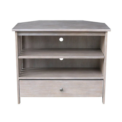 Meuble TV d'angle en bois massif de style Mission