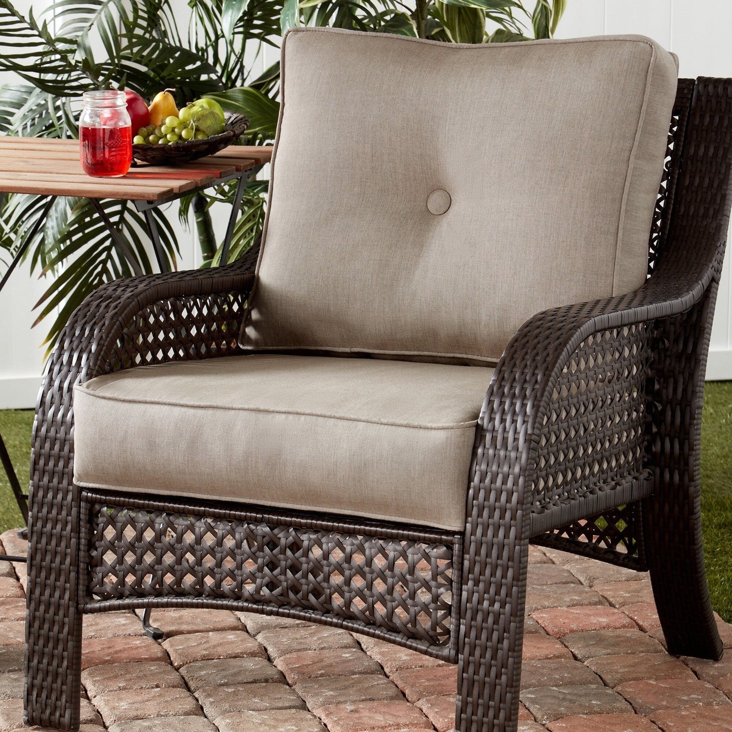 Ensemble de deux coussins d'extérieur haut de gamme Sunbrella pour assise profonde