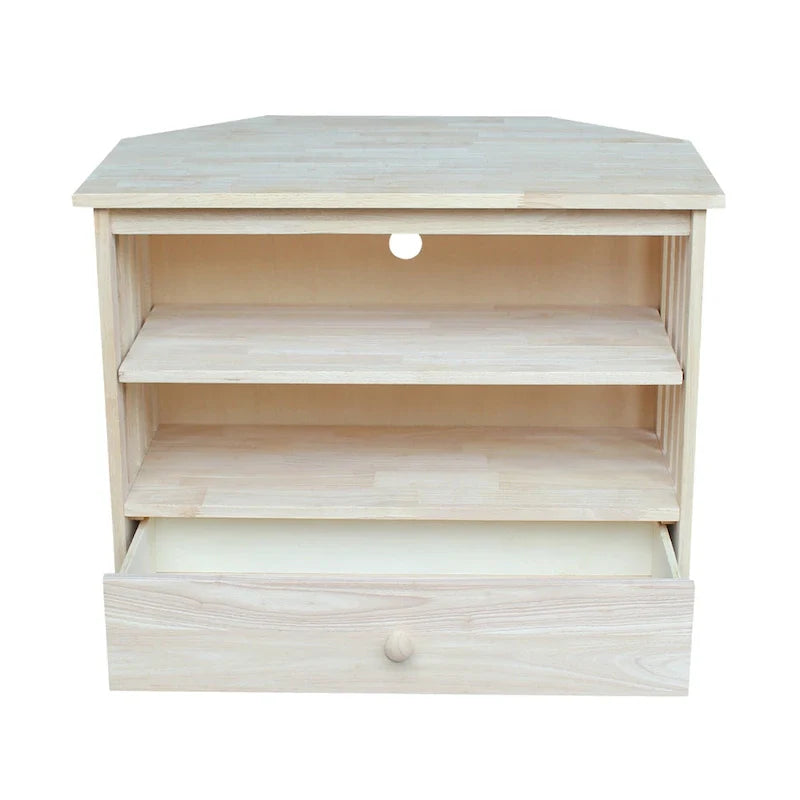 Meuble TV d'angle en bois massif de style Mission