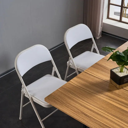 Chaises pliantes élégantes en fer et PVC pour conventions et expositions Blanches