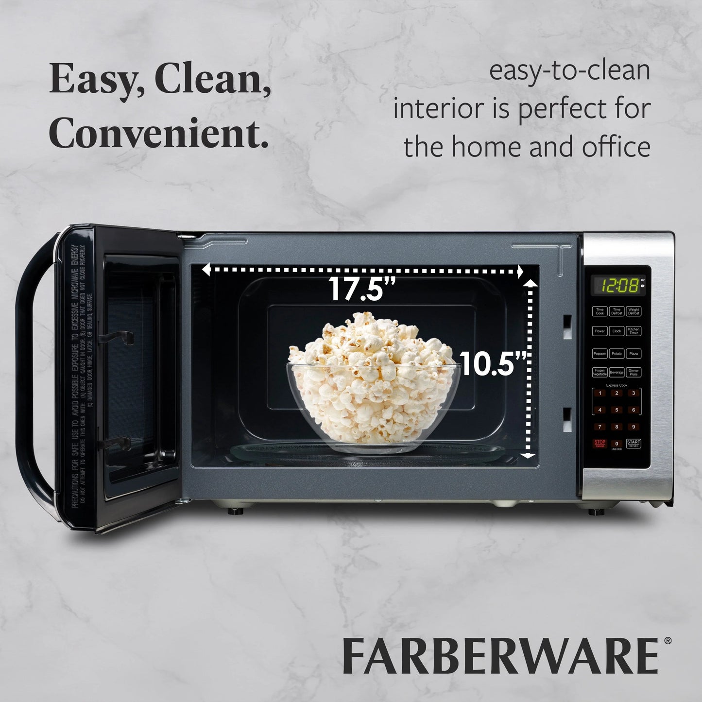 Four à micro-ondes Farberware 1,6 pi³ en acier inoxydable brossé