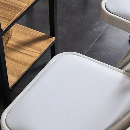 Chaises pliantes élégantes en fer et PVC pour conventions et expositions Blanches