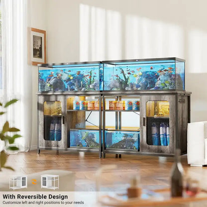 Meuble pour aquarium de 75 à 110 litres avec prises de courant et éclairage LED