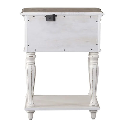 Table de chevet à pieds blancs antiques Magnolia Manor