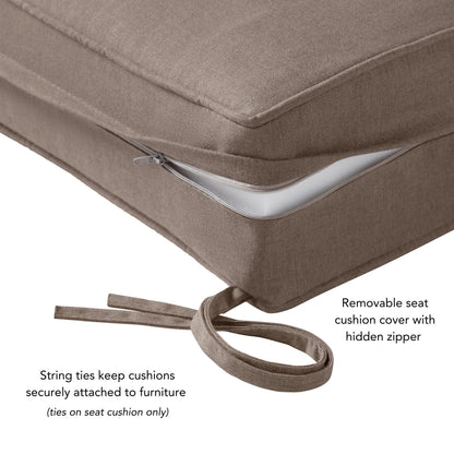 Ensemble de deux coussins d'extérieur haut de gamme Sunbrella pour assise profonde