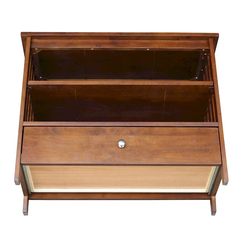 Meuble TV d'angle en bois massif de style Mission