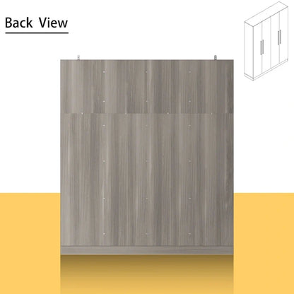 Modern Freestanding Solid Wood Wardrobe Closet With Storage Shelves