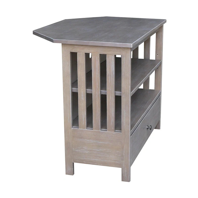 Meuble TV d'angle en bois massif de style Mission
