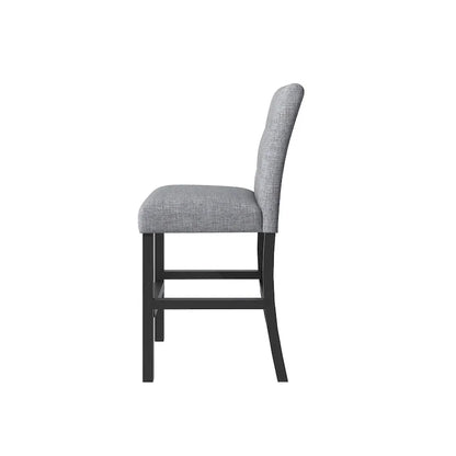 Ensemble de salle à manger 5 pièces hauteur comptoir, ensemble de table à manger en bois avec table rectangulaire et 4 chaises hautes rembourrées