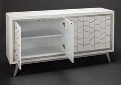Faux Stingray Textured Silver and White Console SKU: CO00011