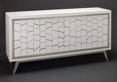 Faux Stingray Textured Silver and White Console SKU: CO00011