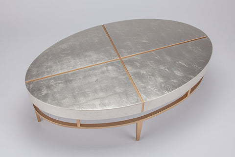 Oval Silverleaf with Gold details Occasional Table
