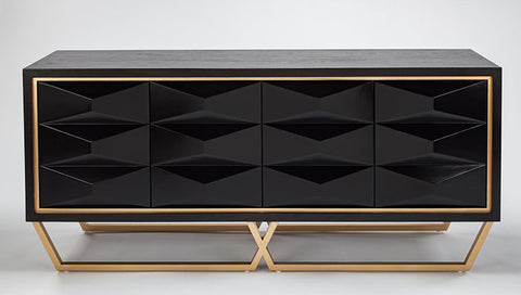Black and Gold Veneered Console SKU: CO0003
