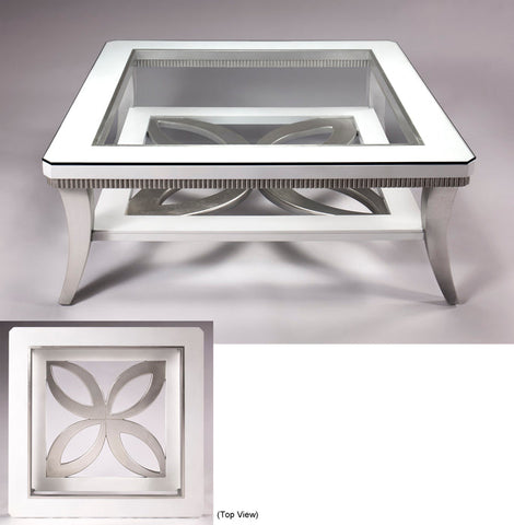 White and Silverleaf 2 Tier Occasional Table