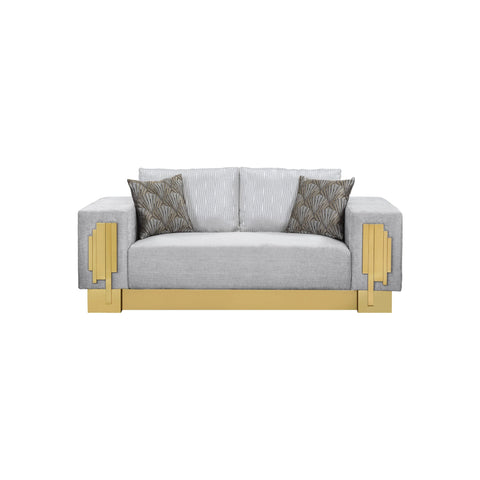 Meg Silver with Gold Loveseat SKU: LO00012